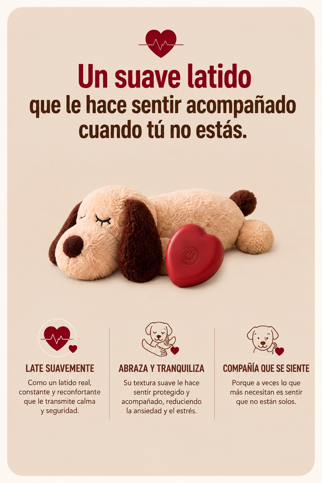 Peluche con Latido Real + Guía de Adaptación